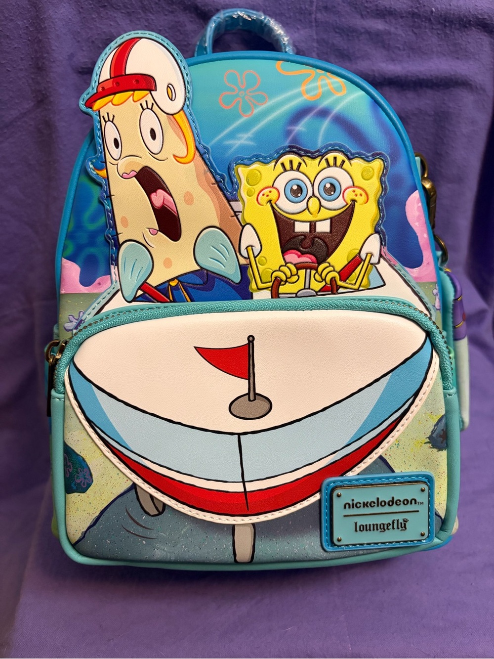 Loungefly SpongeBob & Mrs. Puff Teal Mini Backpack